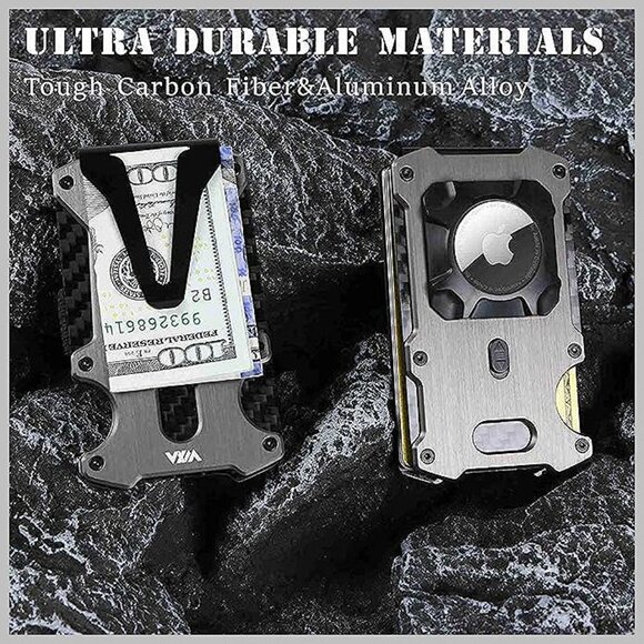 WXM Wallet for Men with AirTag Holder Credit slim Front , Airtag Wallet Bronze - Picture 4 of 8